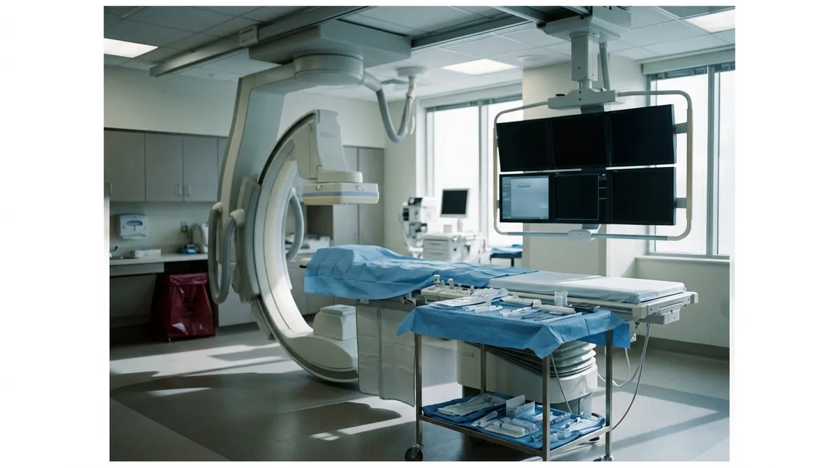 Salle de cathétérisme cardiaque équipée